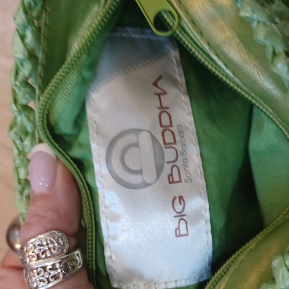 Big Buddha Lime Green Straw Travel Pouch - Picture 4 of 6